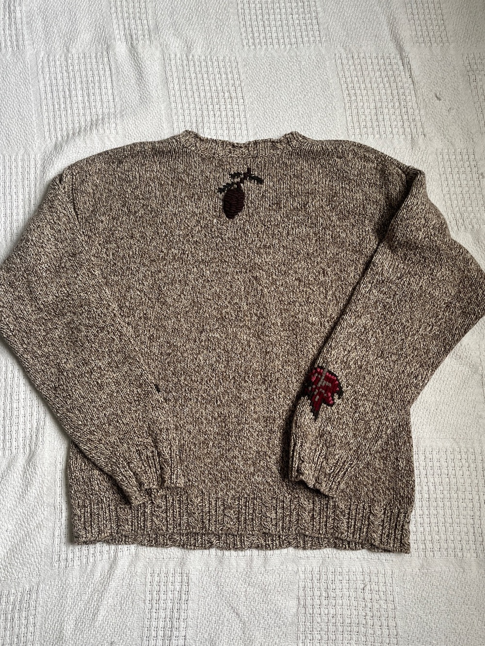 Vintage 90s Woodland Pinecone & Leaf Knit Sweater ππ² - Picture 4 of 5
